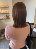 切りっぱなしボブハイライトベージュカラーショートレイヤーロブ