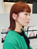 ケーツー あべのキューズモ－ル店(K-two) ワイドバング*前髪カット*オレンジブラウンカラー*ボブ*後れ毛