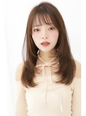 レイヤー/顔まわりレイヤー/内巻き/ロング/小顔/前髪/ワンカール