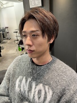 ウィリートーキョー 渋谷(WELLY TOKYO) 【簡単セット】王道センターパートメンズカット×ハイライト