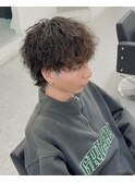 マッシュウルフ無造作パーマ