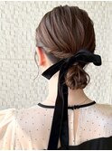 結婚式ヘアアレンジ　ゆるっとお団子