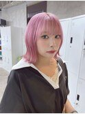 ペールピンク/くびれボブ／ブリーチ