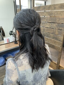 ハーフアップ/パーティーヘアセット/ウェーブゆるふわヘアセット