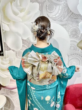ラエラ 五反田店(laera) 成人式当日のお支度 振袖 着物ヘア カチモリ