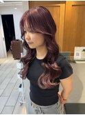 ピンクラベンダー　ハイトーン　ケアブリーチ　ロング　横浜★