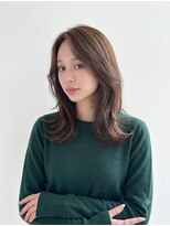 アトラスサロン 札幌大通り(Atras.salon)&nbsp;ダークブラウンの髪質改善センターパートレイヤーミディアム