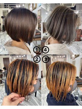 ナイン 麻布十番(NINE) ☆透明感バレイヤージュボブ☆