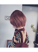 ウルフショート×ローズピンク
