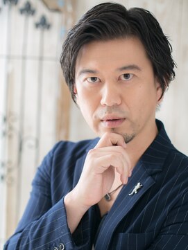 トニーアンドガイメン ホテル京阪仙台店(TONI&GUY MEN) アップバングのトラッド風ネイビーブラックメンズショートg仙台