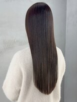 アイティーバイアルバム 八王子店(IT by ALBUM) 暗髪ストレート_斜めバンググレージュカラーシルキー_ba444801