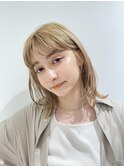ハイトーンミルクティーベージュミディ