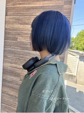 ラポードヘアークラフト(RAPPORD hair craft) ボブヘア×ネイビーブルー