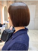 【北澤華】暗髪カラー切りっぱなしボブ/縮毛矯正