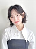 くびれボブパーマ前髪小顔カットブリーチなし透明感10代20代30代