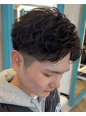ツイストスパイラル 束感カット アッシュブラック