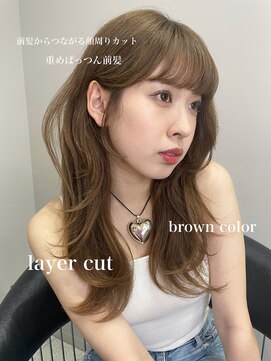 ボタン ハカタ(VOTAN hakata) 博多/福岡/韓国ヘア/前髪顔周りカット/レイヤー/ブラウンカラー