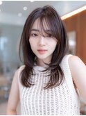 大人可愛い/顔周りレイヤー/アッシュブラウン