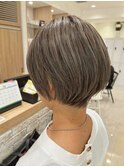 ミルクティーベージュ韓国風巻きグレージュブロンドロング5