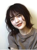 ＃ボブ＃レイヤー＃前髪あり＃コテ巻き＃ダークブラウン