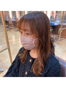 美容室ヒラトヤ 仙北店 大人かわいいシースルーバングくせ毛風小顔カラー♪20代30代40代