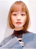 Say.ショートボブホワイトグレージュミニウルフぱっつん前髪青山