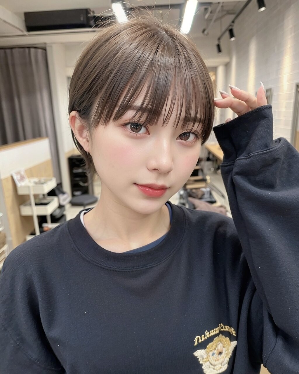 momcasucahada シェルトップショート　グレージュ 2025年夏】グレージュ ショートの髪型・ヘアアレンジ｜人気順