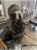 ヘアセット　ハーフアップ