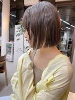 ミィ 浦和(mee)&nbsp;透明感カラー ボブ 前髪 ショート カラー ブリーチ&ダブルカラー