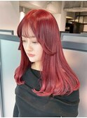 ロング前髪カット顔周りレイヤーダブルカラー_ba575442