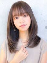 アグノス 青山(Agnos)&nbsp;イメチェン前髪レイヤーカットピンクベージュアンブレラカラー