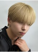 マッシュ/メンズ/ハイトーン/ダブルカラー/ブリーチ/眉毛