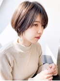夏カラー◎ナチュラルショート暗め透明感で涼しげ美人見えヘア