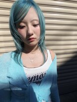 ランド(LAND)&nbsp;水色　シアン レイヤーカット
