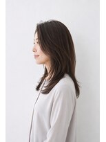 ベルス(bellus)&nbsp;長め前髪×艶感ダークグレージュ 30代　40代　50代