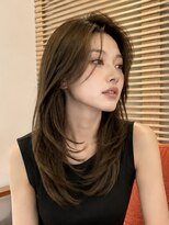 オアシスアヴェダ ザ・ペニンシュラ東京(OASIS AVEDA)&nbsp;セミロング・大人レイヤー・モカブラウン・銀座20代30代