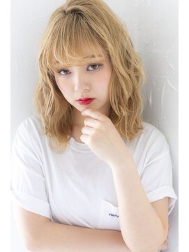 ヘアーアンドメイク グリーン(hair&make green) 外国人風ハイトーンウェーブ【東十条/王子/エヌドットカラー】