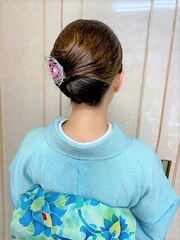 訪問着着付けとヘアセット