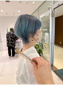 ショートウルフ×シェードブルーstyle by 田爪【洋光台美容室】