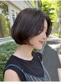 30代40代　広尾　南青山　ショートボブ　前髪なし　