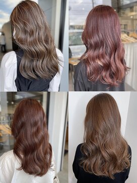 美容室フルール 20代30代30代モカベージュナチュラル耳掛け乾かすだけ美肌