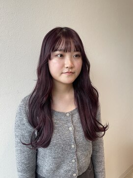 サラ ビューティー サイト 古賀店(SARA Beauty Sight) 暖色系カラー/ピンクバイオレット/ゆるふわコテ巻き