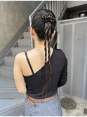bibito ヘアセット　ヘアアレンジ　ねじねじアレンジ　ロング
