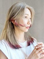 姫カット_斜めバンググレージュカラー_49555