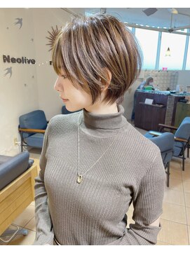 ネオリーブ モカ 川崎チネチッタ店(Neolive mocca) 20代30代40代50代   大人 ショートボブ チェリーブラウン 川崎