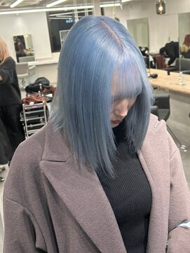 ベレーザ 渋谷(BELEZA) 11865艶髪ネイビーブルーブルーシルバーストレートブルーカラ