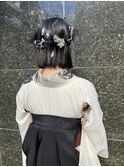 卒業式ボブヘアアレンジ