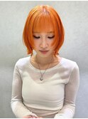 オレンジカラー【藤沢/本鵠沼/ヘッドスパ/白髪ぼかし/ボブ】
