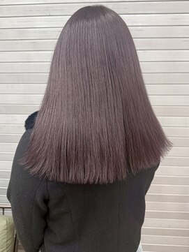 ロックス バイ マグ 松本(rocks BY MAG) 大人可愛い◎ブリーチカラーラベンダーピンク透明感ミディ