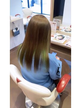 アース いわき店(HAIR&MAKE EARTH) ナチュラルブラウン×インナーグリーン